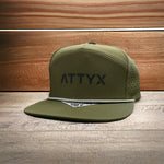 Load image into Gallery viewer, ATTYX 7 Panel Flat Brim Olive Green
